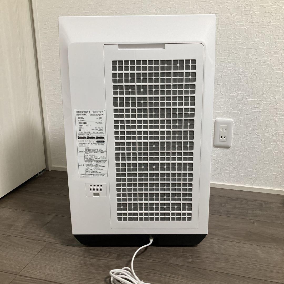 美品 2021年製 SHARP 除加湿空気清浄機　KC-HD70-W
