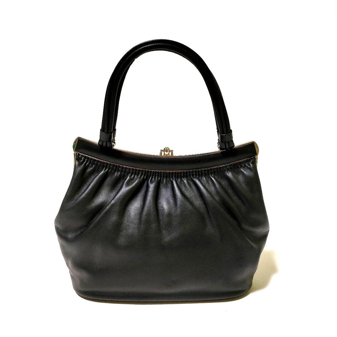 【極美品】皇室御用達 HAMANO ハマノ 飾り石付き ハンドバッグ