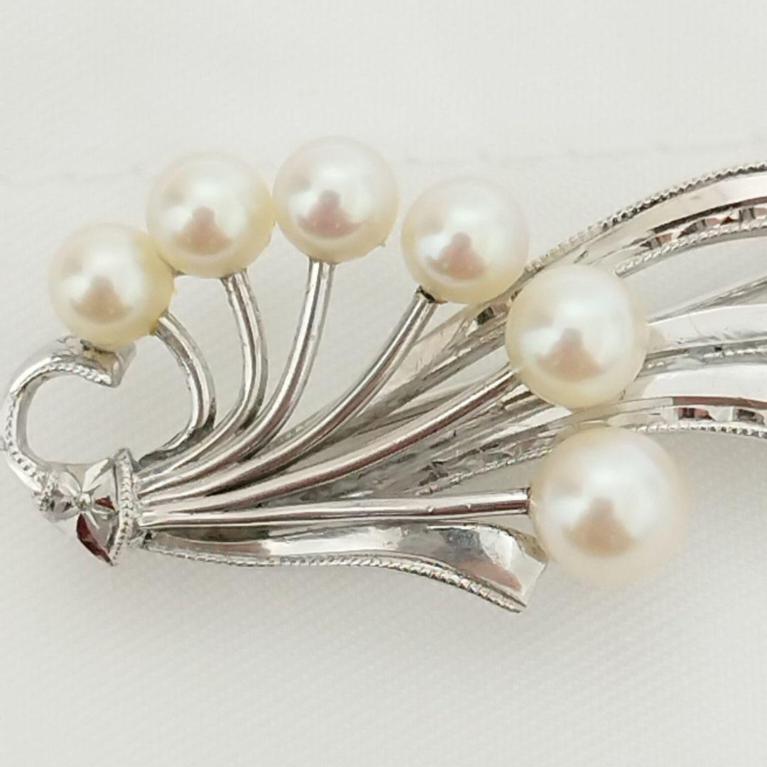 MIKIMOTO ミキモト パール ブローチ シルバー フォーマル アクセサリー