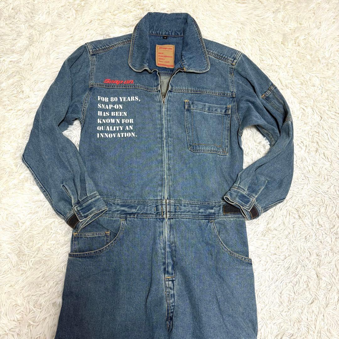 【美品/希少】スナップオン デニム ツナギ オーバーオール つなぎ M