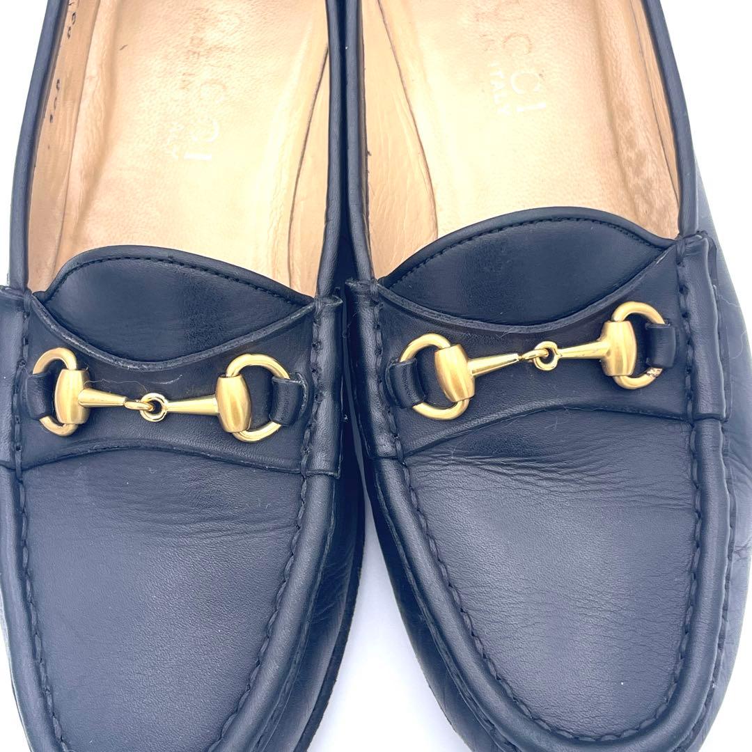 イタリア製✨グッチ GUCCI【22.5】ホースビットローファー/レザー/金具✨