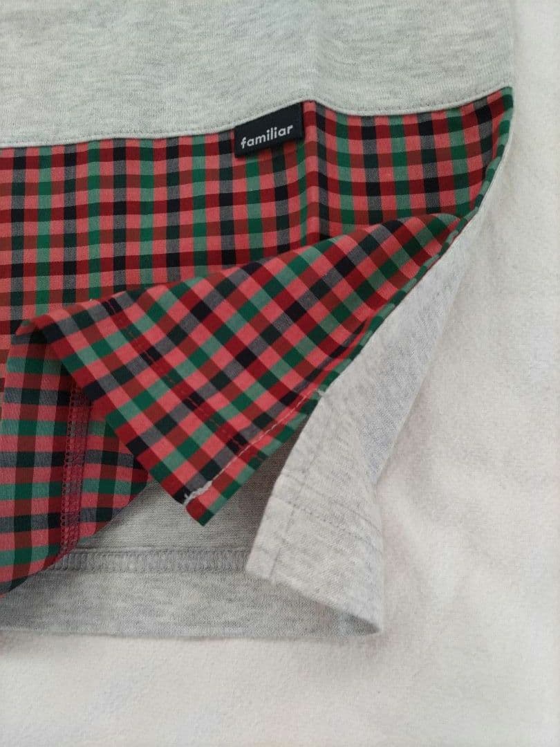 新品　ファミリアチェック　半袖シャツ　130