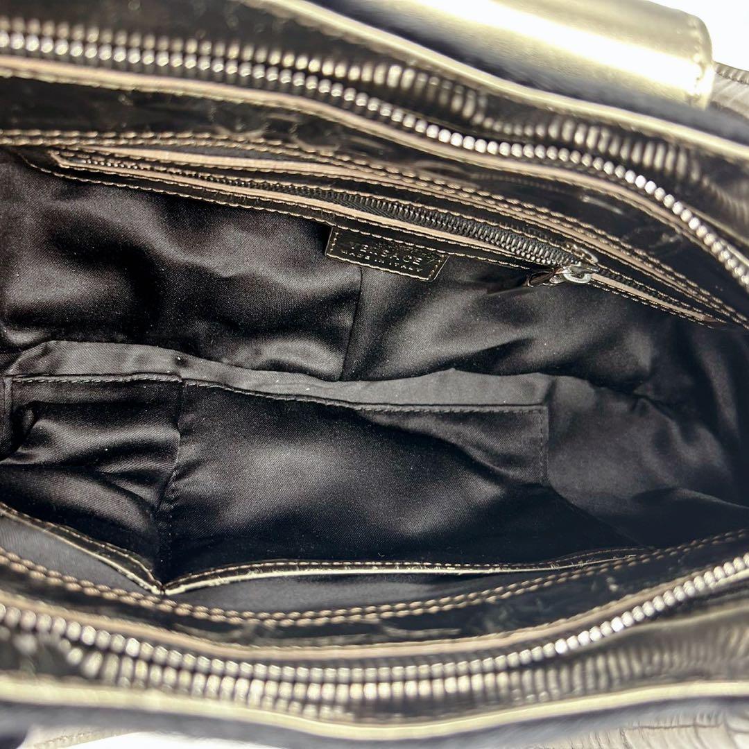 VERSACE ハンドバック グレカ模様 メデューサモチーフ 総柄 ファー