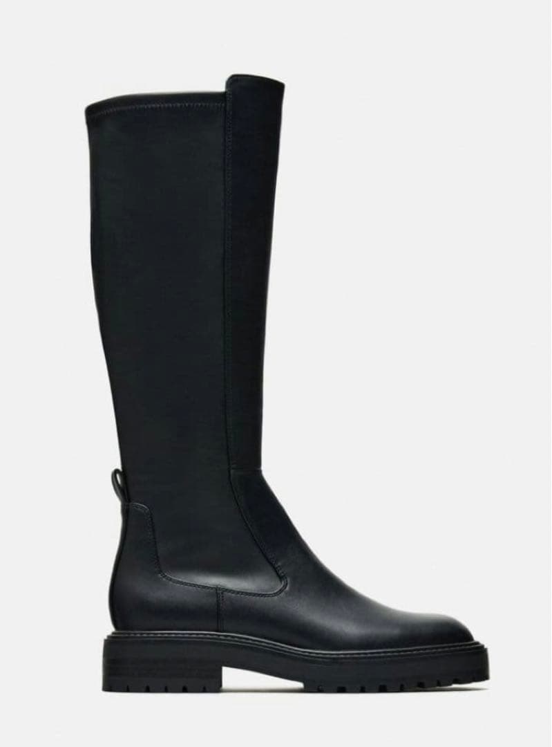 【お値下げ中】ZARAロングブーツ 39 完売品　ブラック　新品未使用