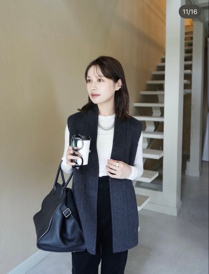 LAUBE BLANC リバーシブルポンチョ♡美品