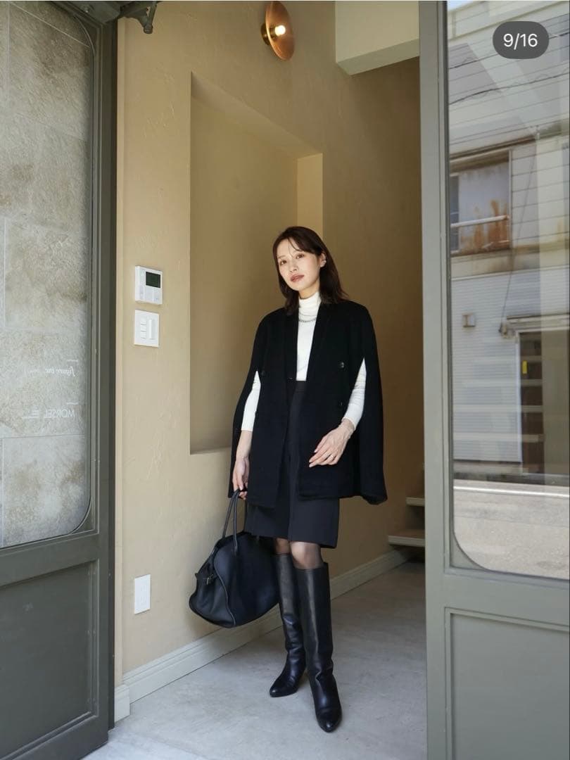 LAUBE BLANC リバーシブルポンチョ♡美品