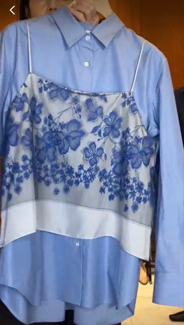 【完売品】ebureエブール ブルーフラワーレースキャミソール