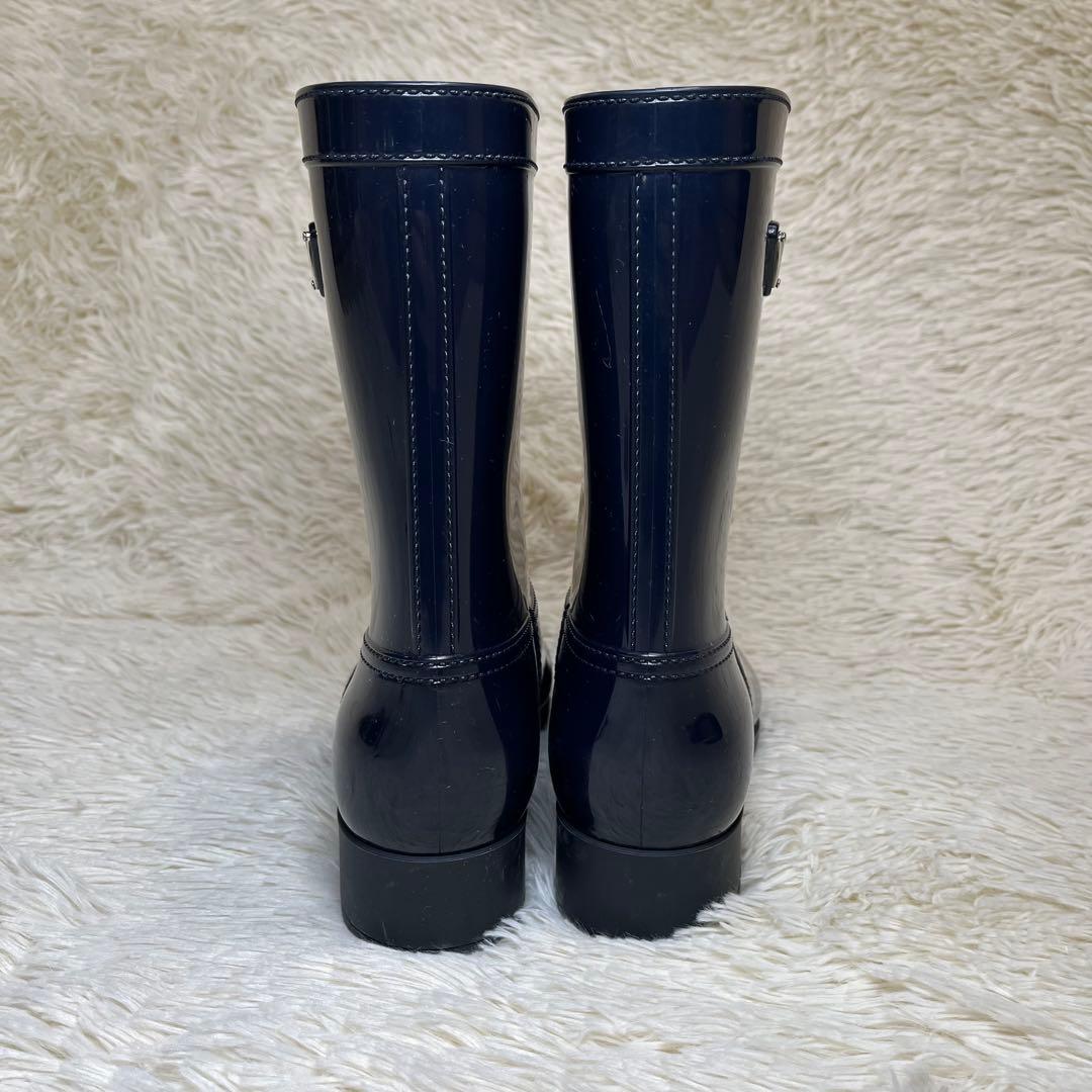 ✨希少✨ PRADA プラダ トライアングルロゴ レインブーツ ネイビー 36