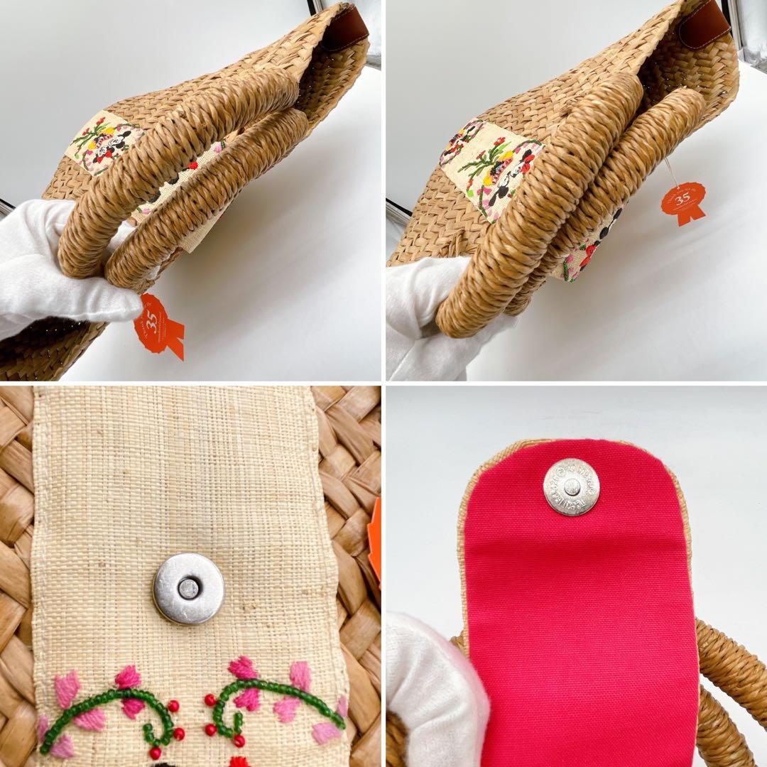 希少✨【ビームスボーイ】ディズニーコラボ カゴバッグ 刺繍ミッキーミニー35周年