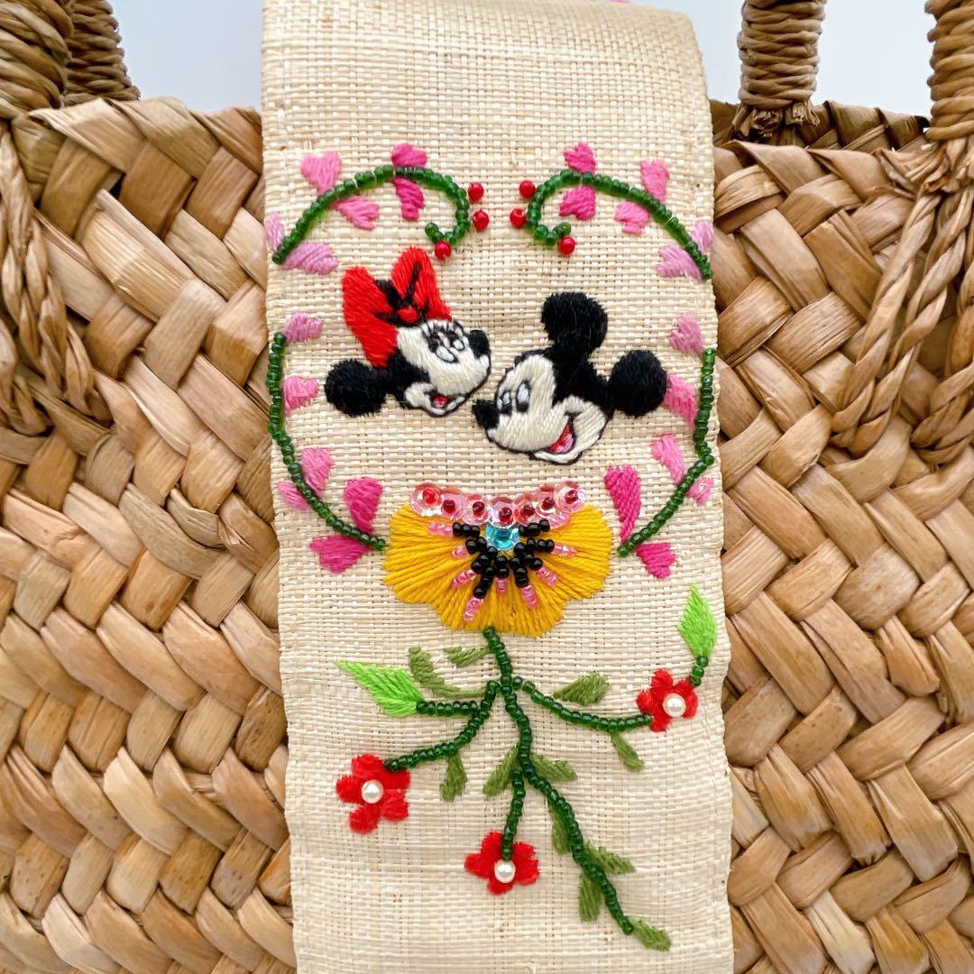 希少✨【ビームスボーイ】ディズニーコラボ カゴバッグ 刺繍ミッキーミニー35周年