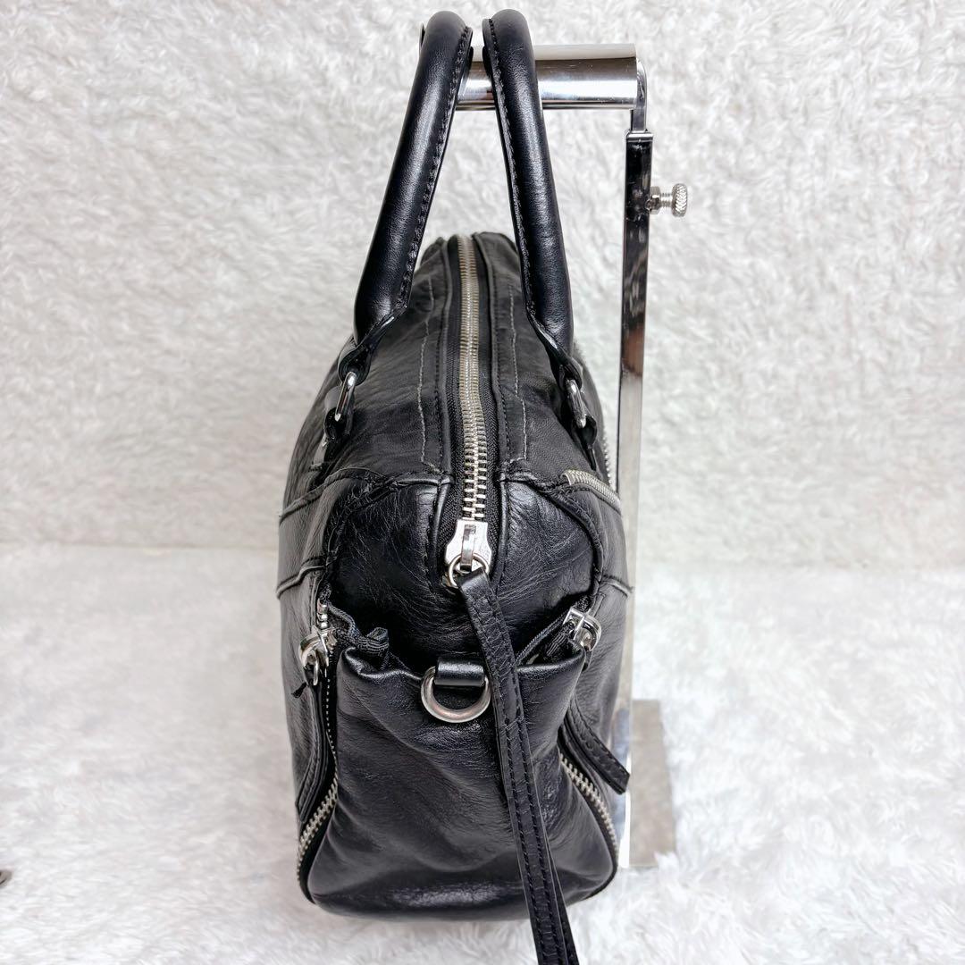 DIESEL ディーゼル レザー 2WAY ハンドバッグ ショルダー 黒