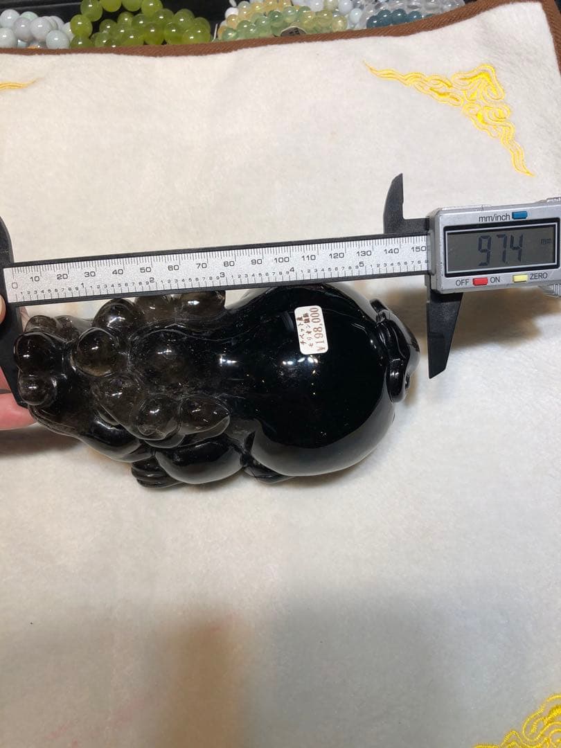 高品質　チベット産　モリオン貔貅　手彫り　置き物　天然石　パワーストーン　風水