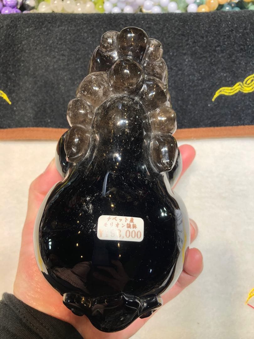 高品質　チベット産　モリオン貔貅　手彫り　置き物　天然石　パワーストーン　風水