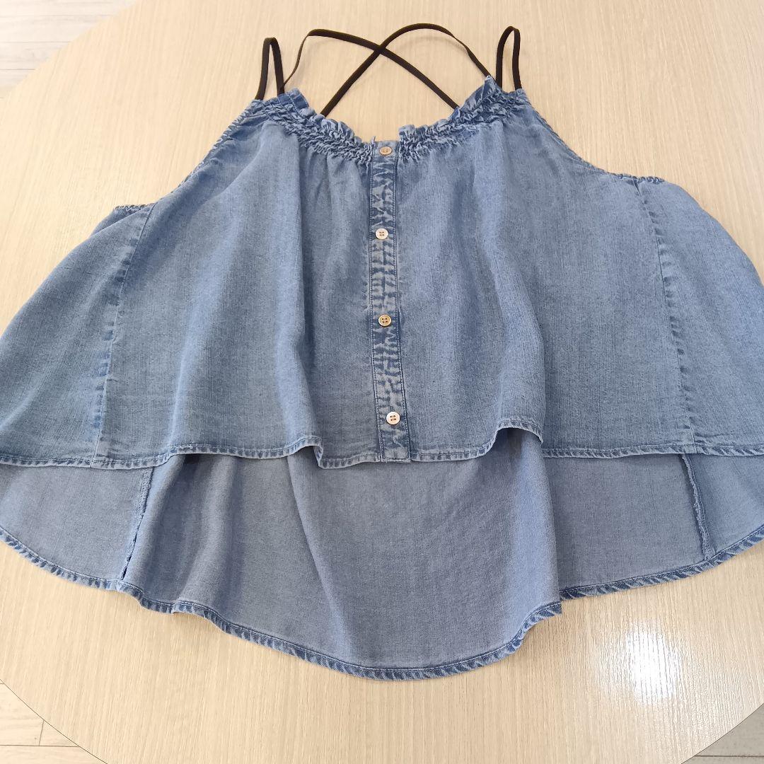 新品タグ付 2025新作 シニカル テンセル デニム トップス キャミ Mサイズ