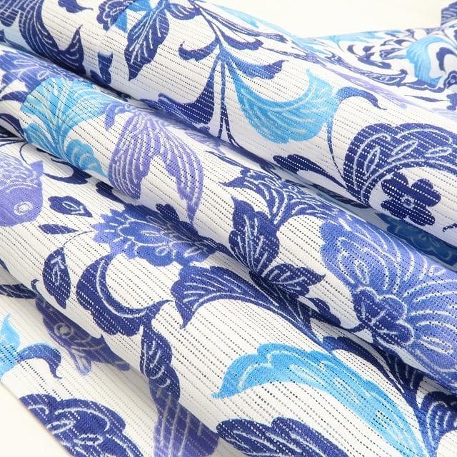 aka 新品 撫松庵 型染金魚 綿絽 洗える夏着物 小紋 浴衣 6211①