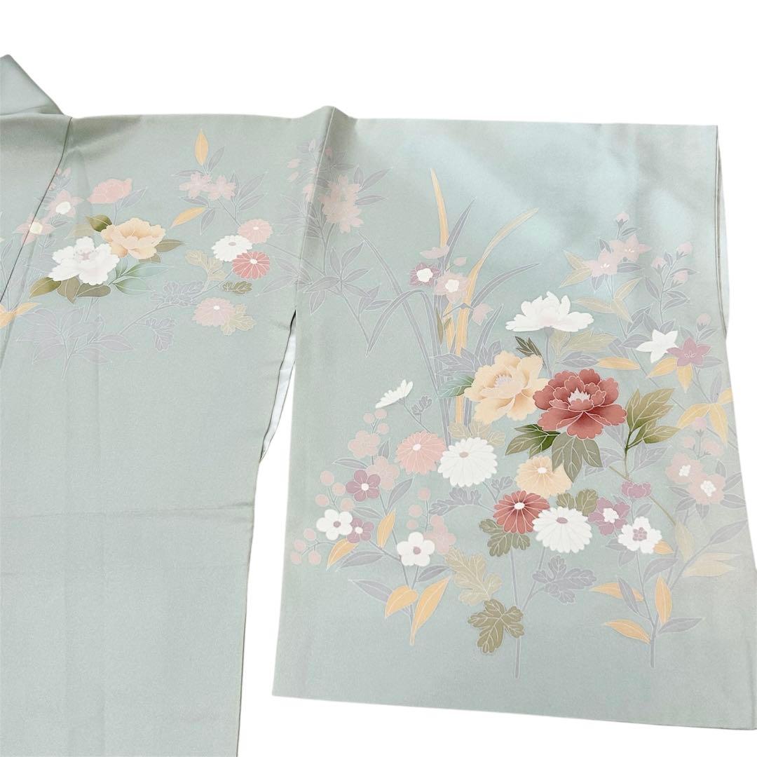 【極美品❤️】訪問着 正絹 四季草花文様 金彩 上品 卒業式 入学式 結婚式