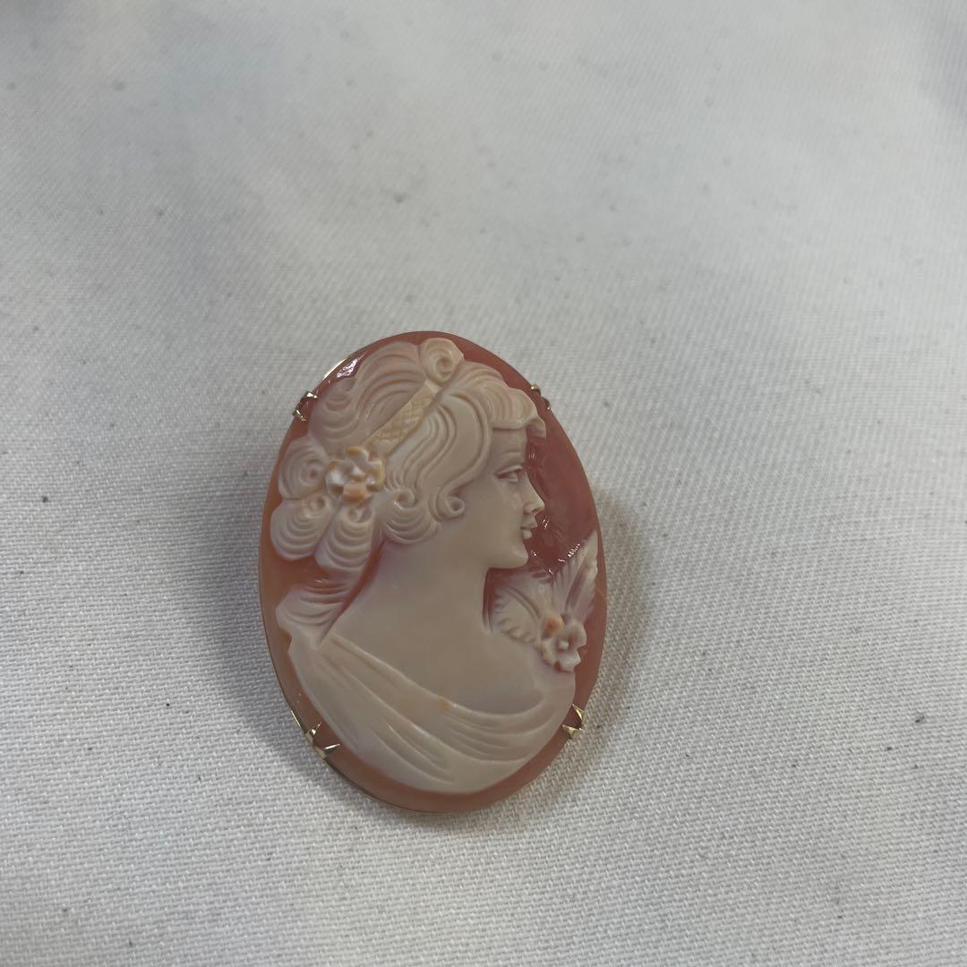 カメオ　ブローチ　k18