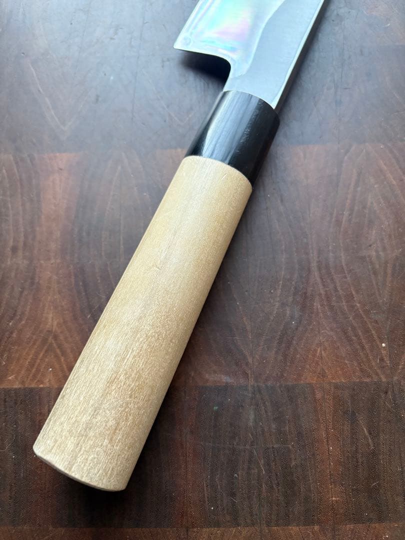 堺打刃物　霞　大　出刃　240mm 包丁　白鋼　和包丁　水牛朴柄　本職