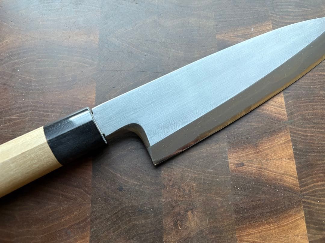 堺打刃物　霞　大　出刃　240mm 包丁　白鋼　和包丁　水牛朴柄　本職