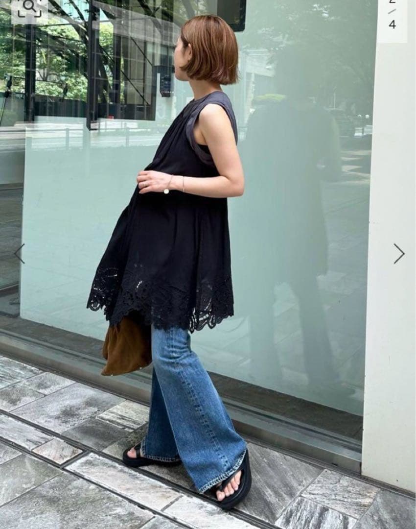 けい◇plage プラージュRAMIE COTTON EMBRO キャミ