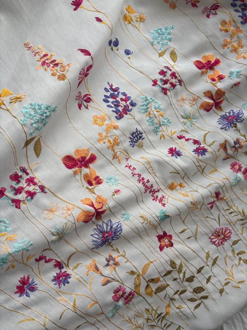 花柄刺繍 オーダーレースカーテン スミノエ