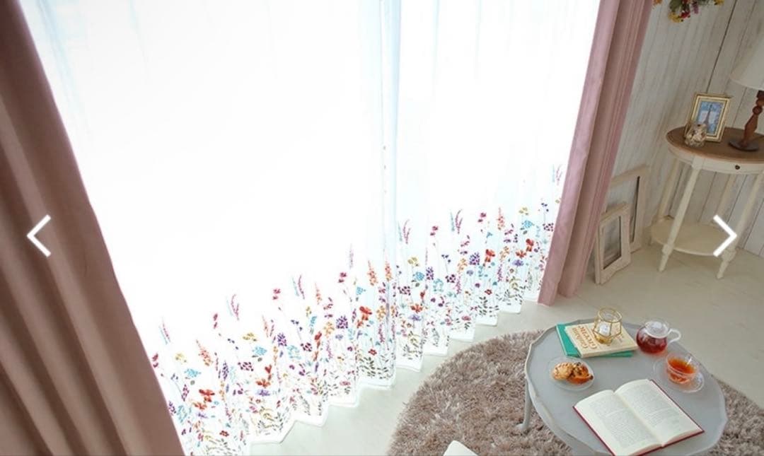 花柄刺繍 オーダーレースカーテン スミノエ