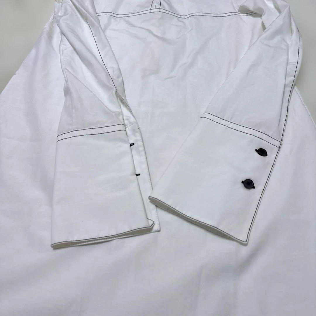 極美品　MARNI マルニ ステッチ 長袖ホワイト シャツワンピース