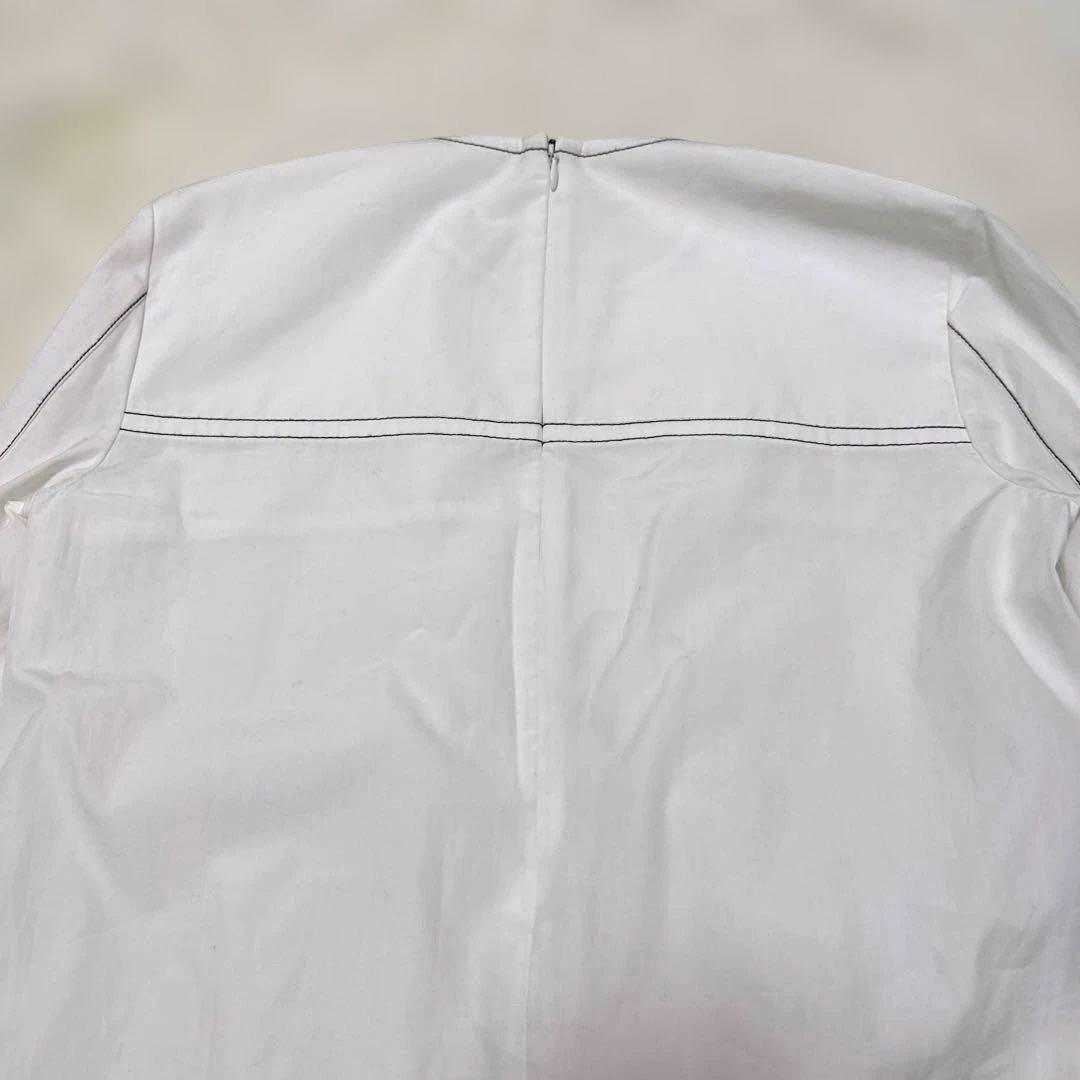 極美品　MARNI マルニ ステッチ 長袖ホワイト シャツワンピース