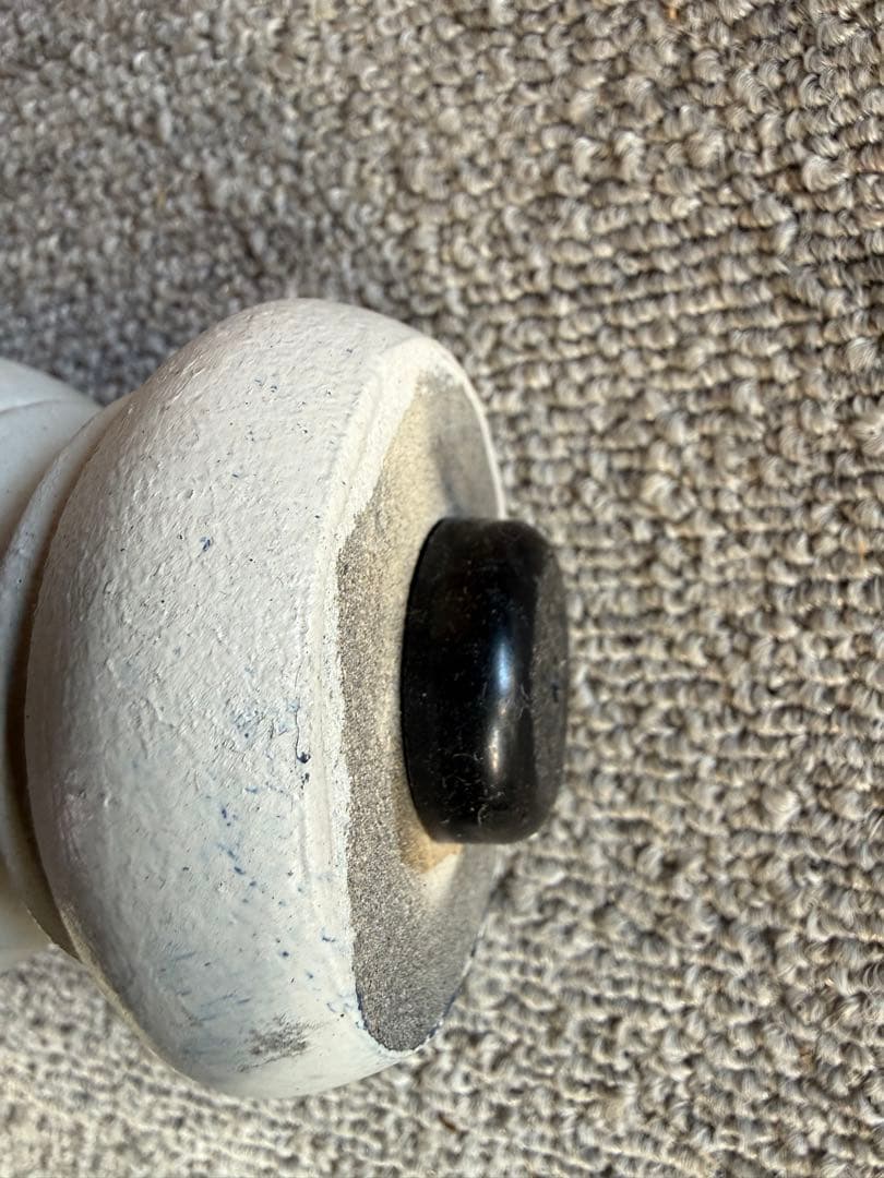 白塗装 木製 ラウンドサイドテーブル 3本脚 花台 飾り台 高さ80cm