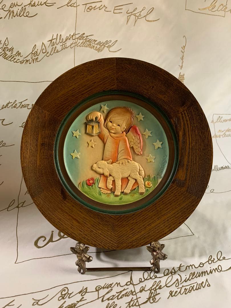 アンリ人形　ビンテージ1978年クリスマス木製プレート！可愛い過ぎます！