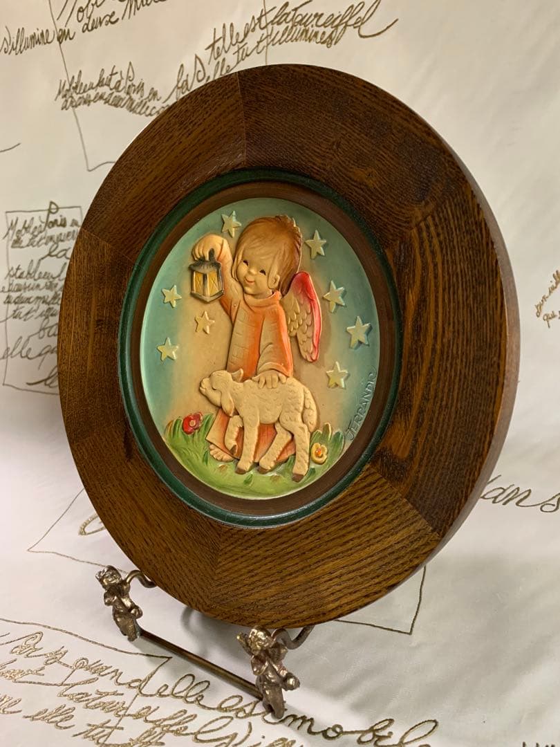 アンリ人形　ビンテージ1978年クリスマス木製プレート！可愛い過ぎます！