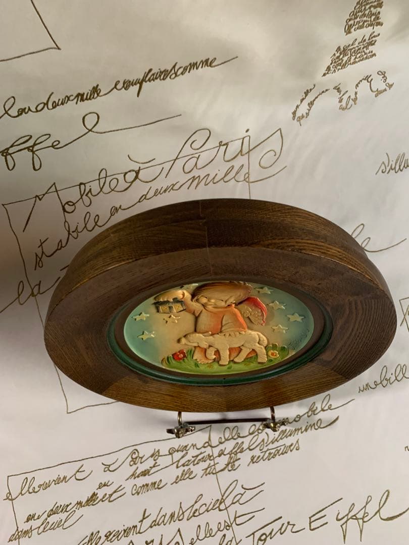 アンリ人形　ビンテージ1978年クリスマス木製プレート！可愛い過ぎます！