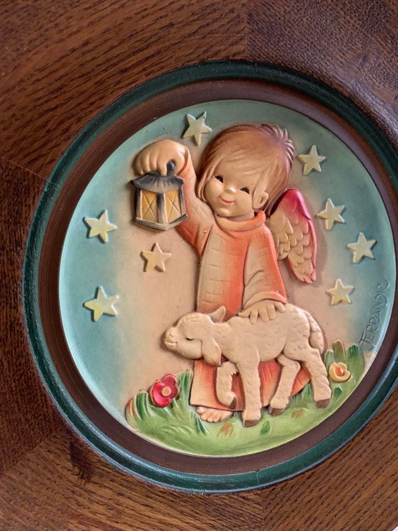 アンリ人形　ビンテージ1978年クリスマス木製プレート！可愛い過ぎます！