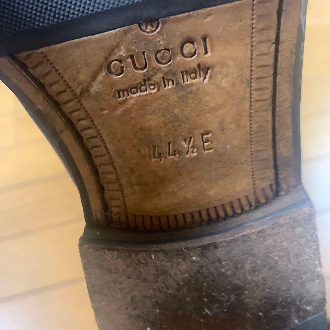 モ*ン様 グッチGUCCI　メンズロングレザーブーツ44