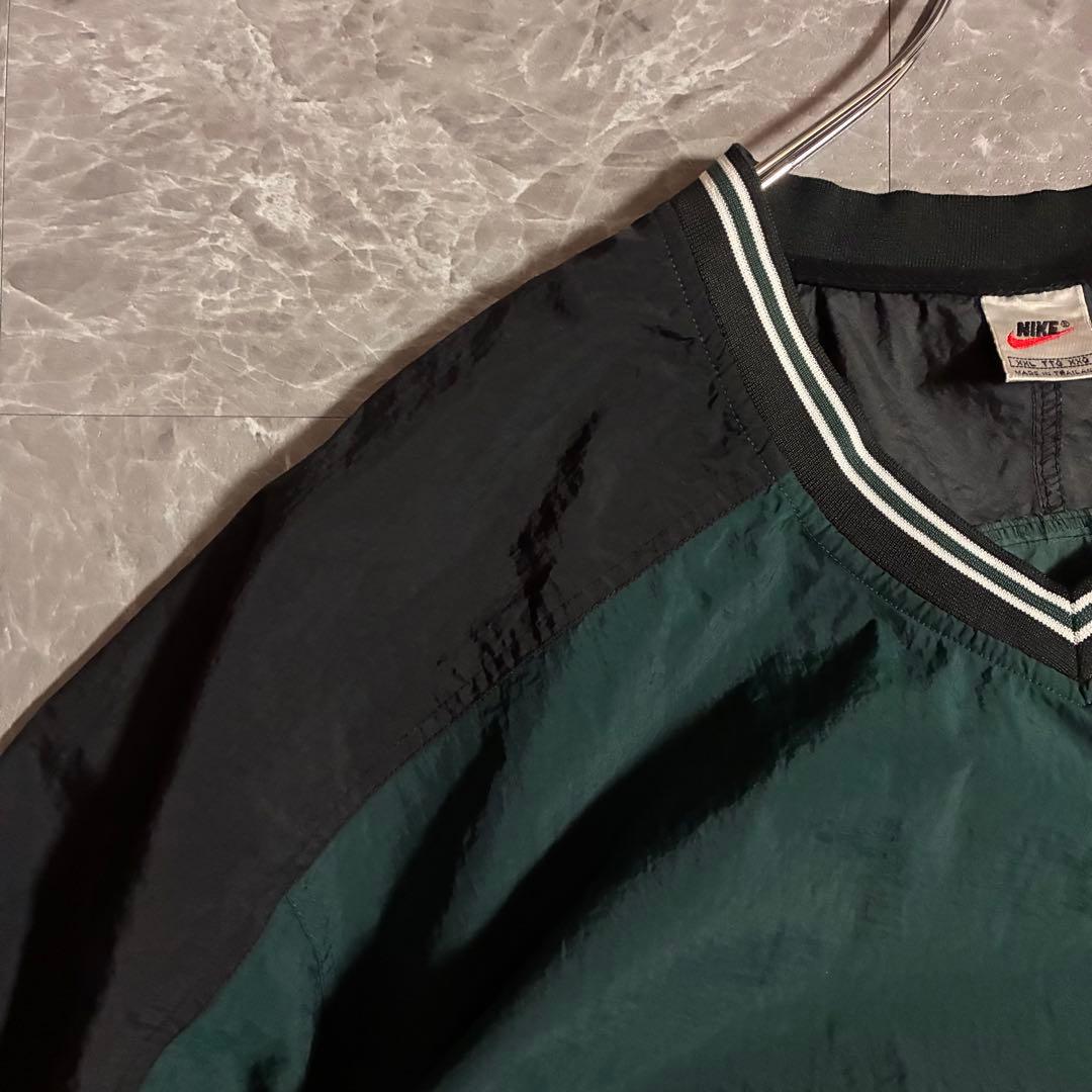 90s NIKE ナイロンプルオーバー スウォッシュ刺繍ロゴ XXL