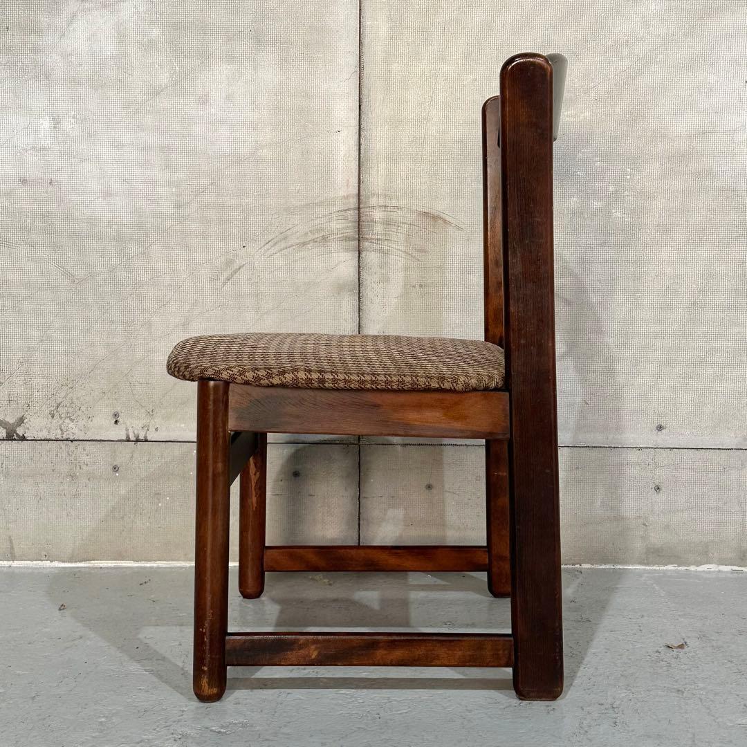 ✿70s✿ 昭和レトロ カリモク ヴィンテージチェア ファブリック 千鳥格子