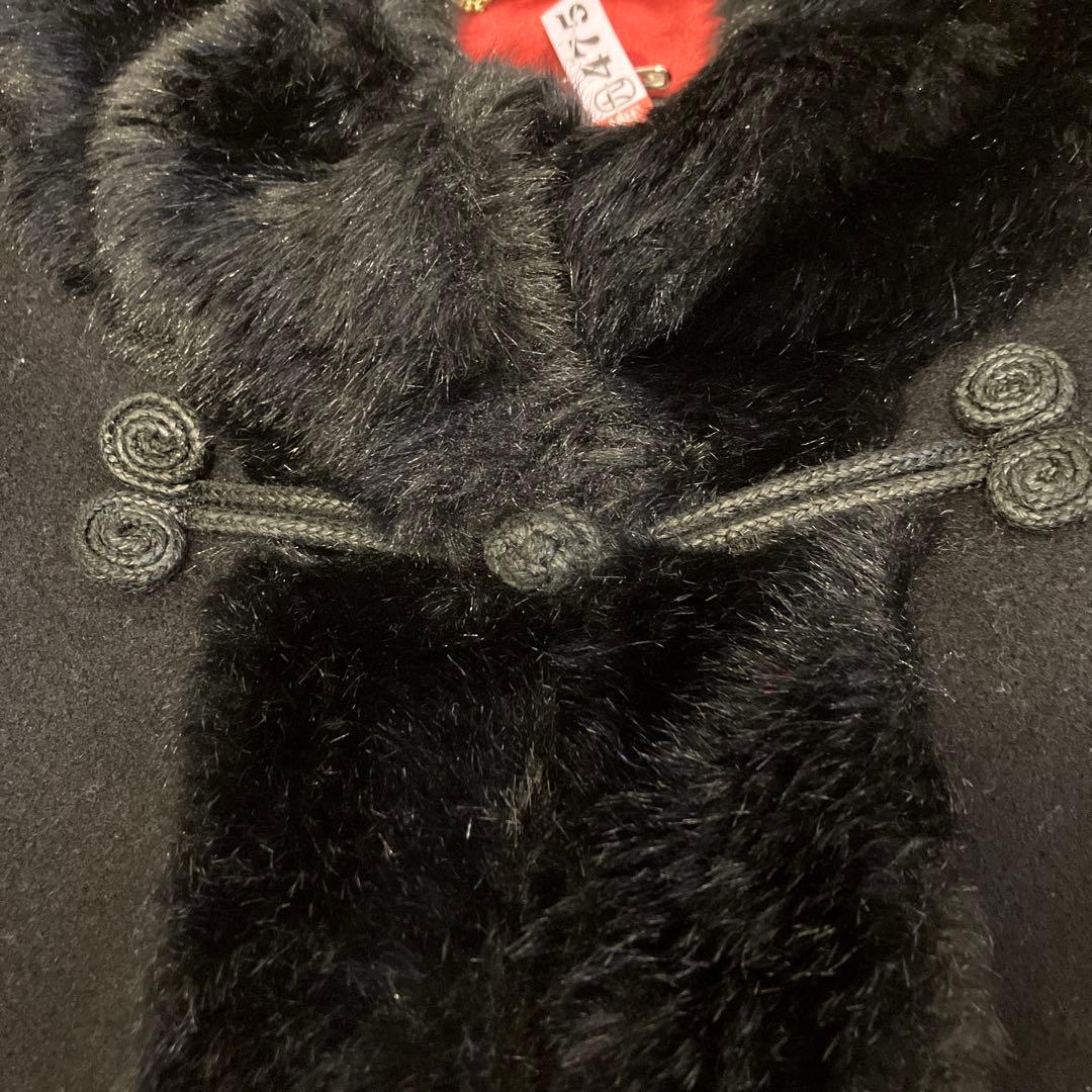 オシャレ♡ヴィヴィアンタム⭐︎ファー付き　ウールコート　ショートジャケット 黒