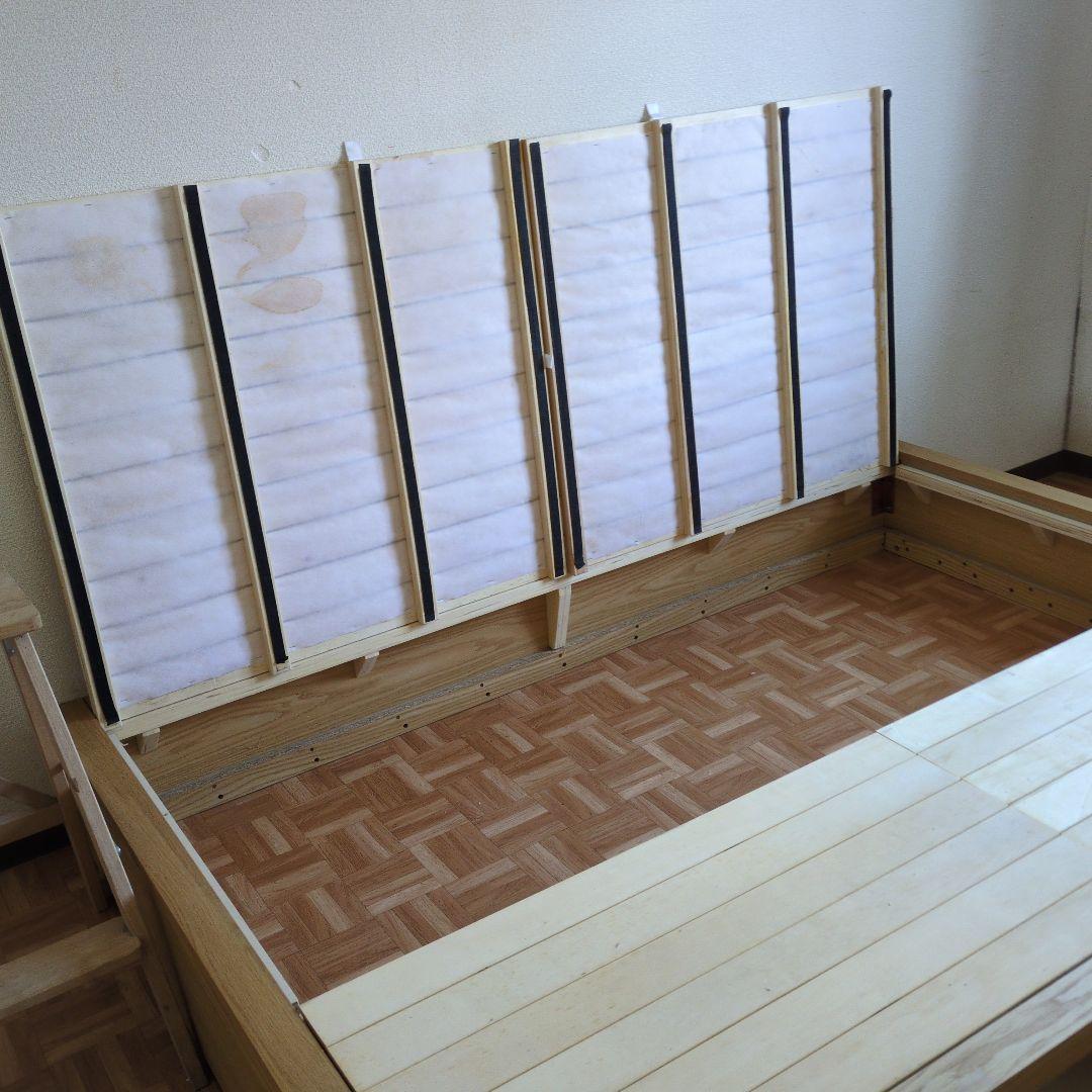 無印良品　木製ダブルサイズすのこベッド 引き出し付き