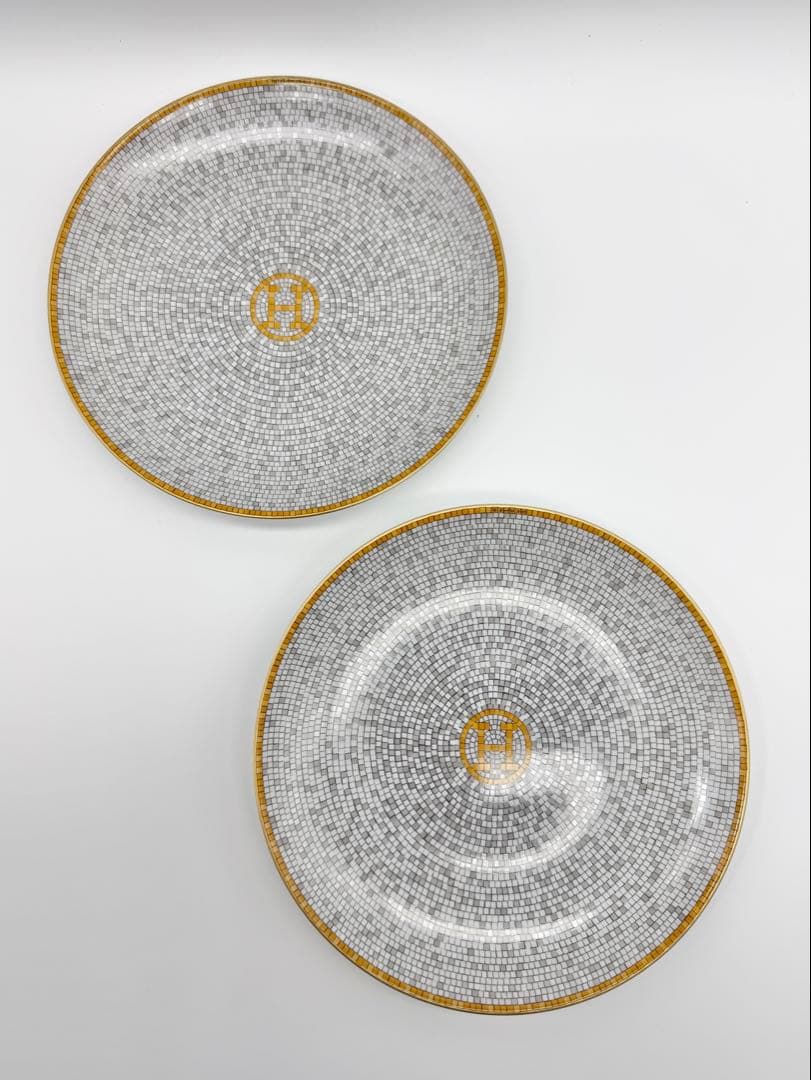 未使用 HERMES モザイク 24 ゴールド16cm パンプレート2枚セット