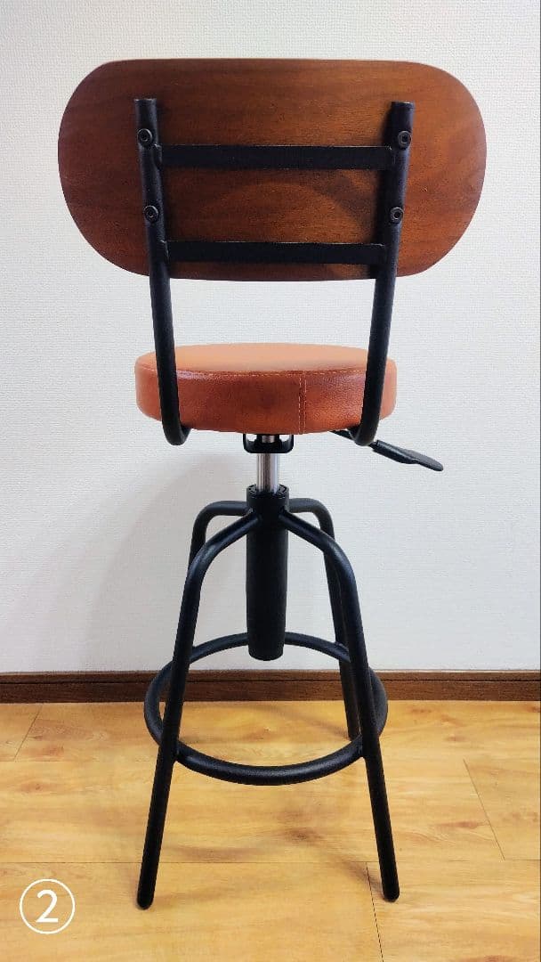 週末セール！限定カラー昇降式カウンターチェアタムチェア2脚セットキャメルブラウン