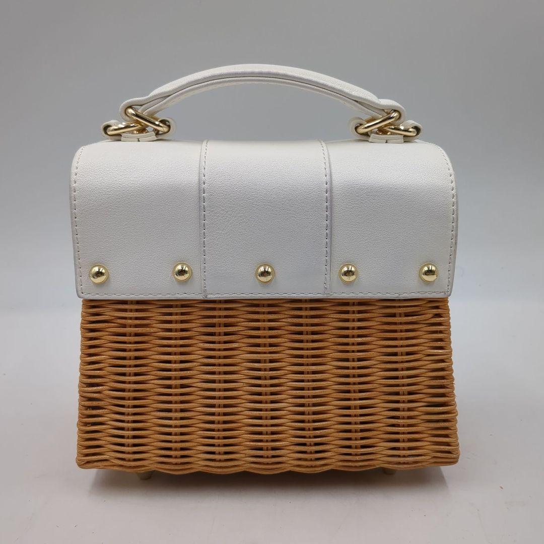 ★美品 ダイアナ DIANA かごバッグ ショルダー 2way ハンドバッグ 白
