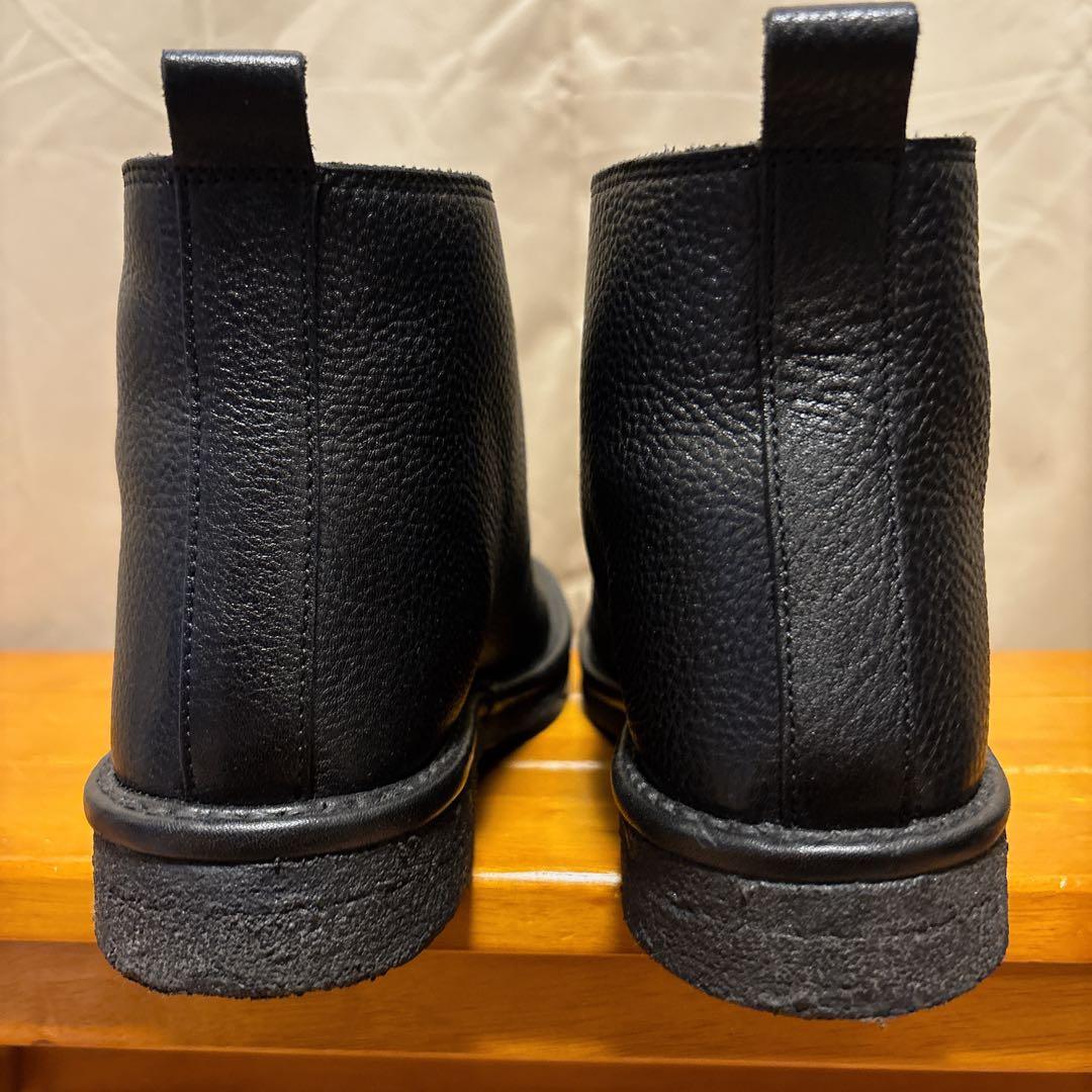 SAYA 23cm 本革 レザー ショートブーツ 黒 サイドジップ 日本製