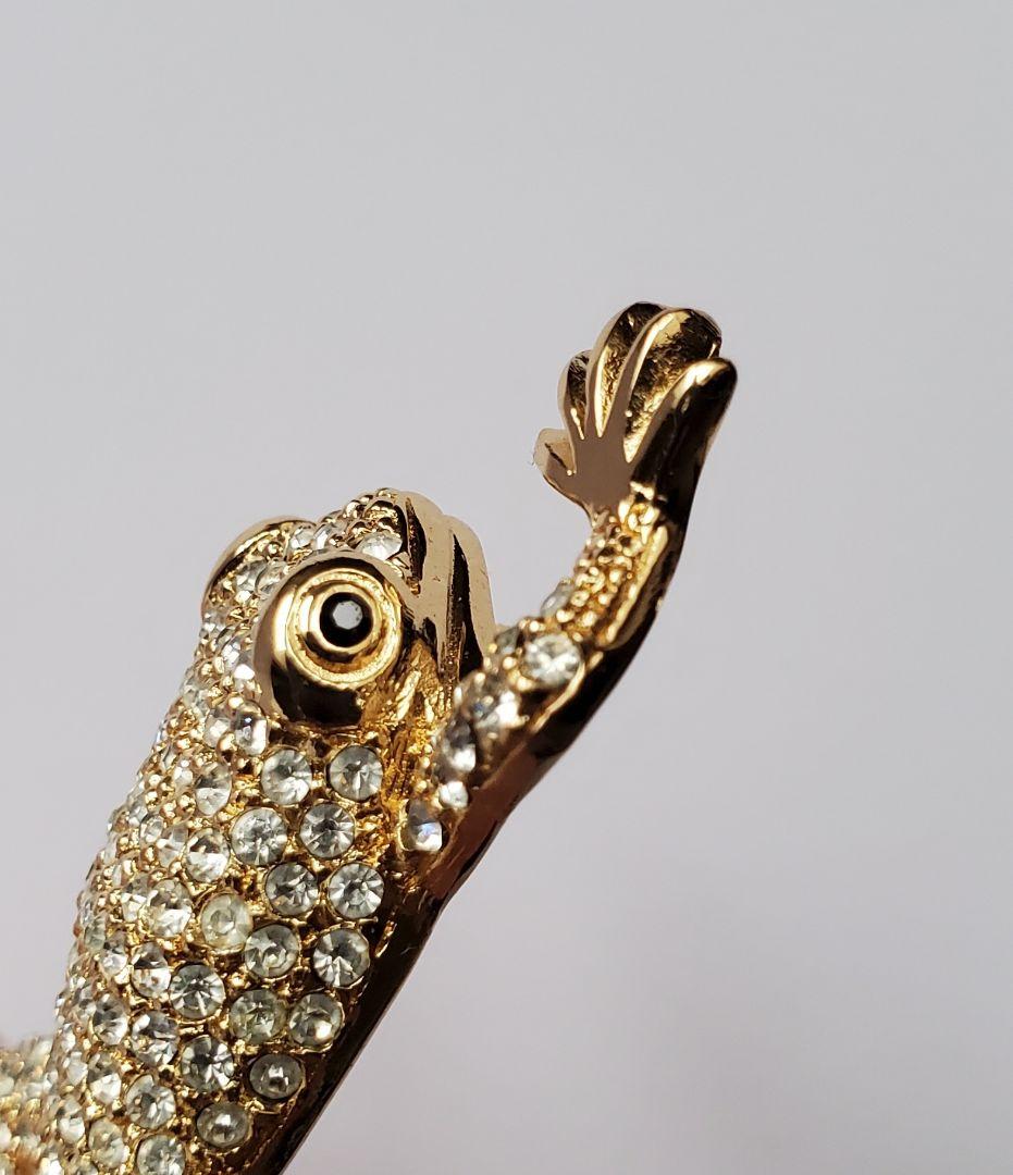 Christian Dior　ヴィンテージ　カエル　ビジューブローチ　ジュエリー