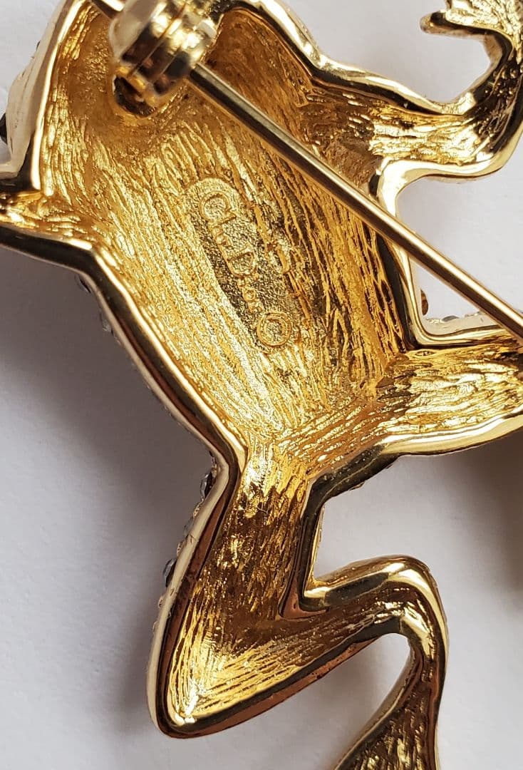 Christian Dior　ヴィンテージ　カエル　ビジューブローチ　ジュエリー