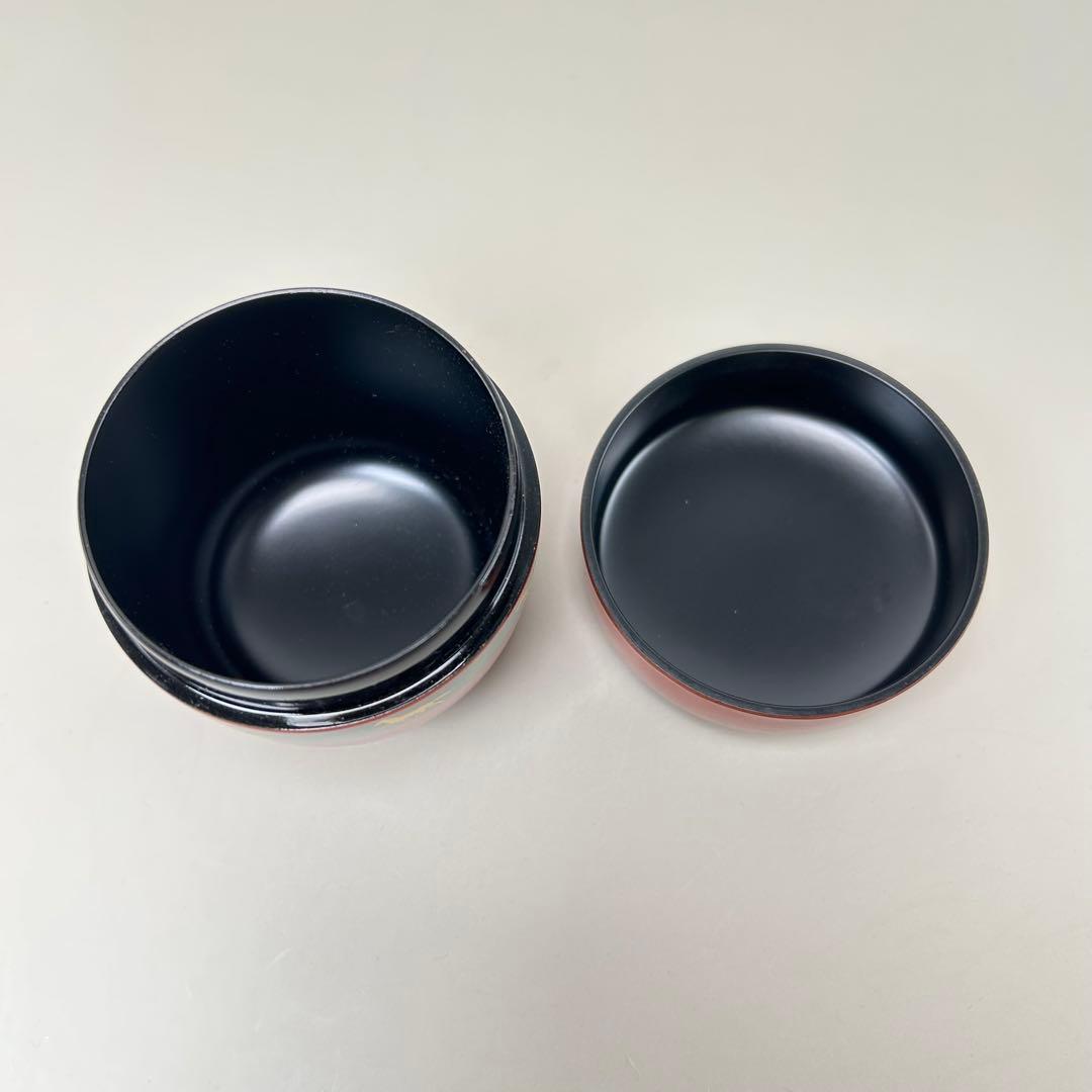 A052赤い漆塗りの棗 4個セット