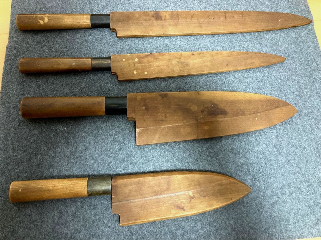 高級包丁4本セット (堺末広) 高品質　銀三