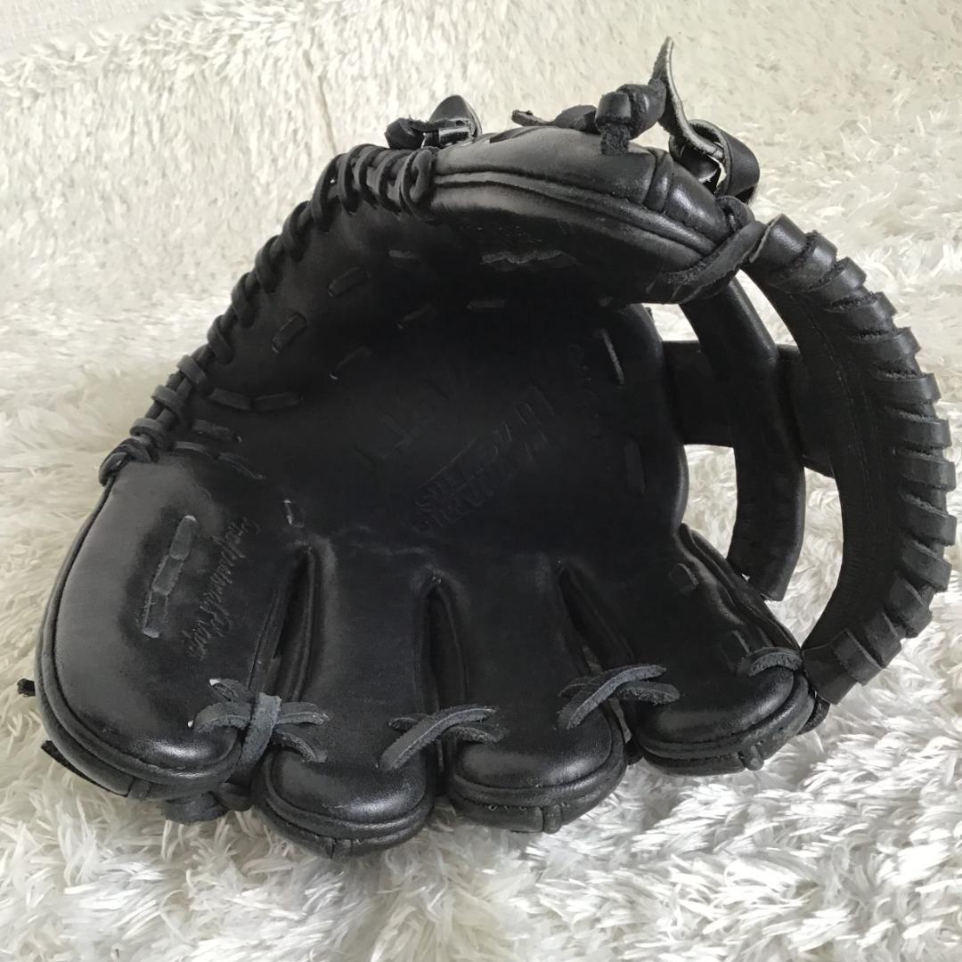 ZETT 硬式野球用グローブ 右投げ オールラウンド 黒 美品 中古 匿名配送