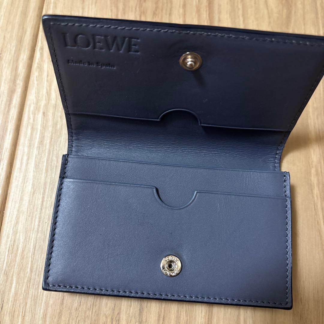 【最終値下げ】ロエベ　レザー名刺入れ　ネイビー