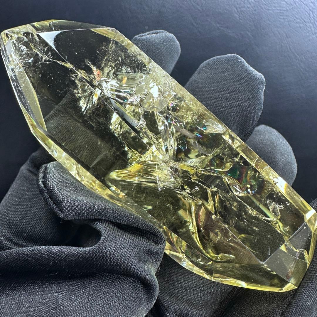 絶品❗️虹入り水晶 ✴︎アイリスクォーツ シトリン フリーフォーム 天然石A1080