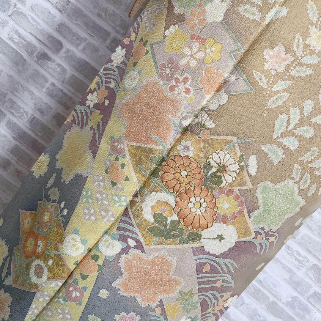 訪問着　フルセット　桜　絞り　パールトーン加工　春らしい　入学式　卒業式　P4